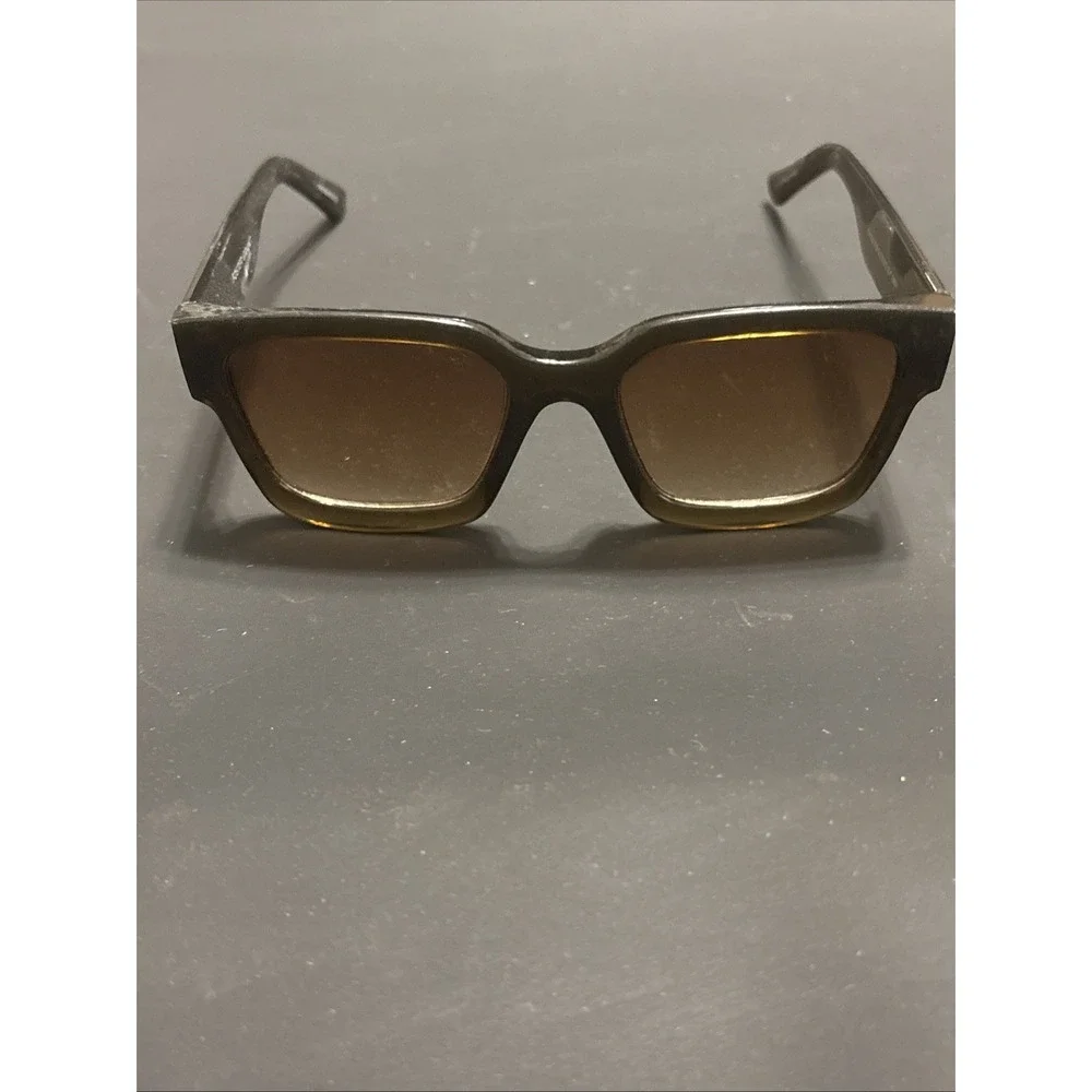 Foster Grant OL1122 Rectangular Sunglasses Brown Tortoise Green Lens 53mm Shades